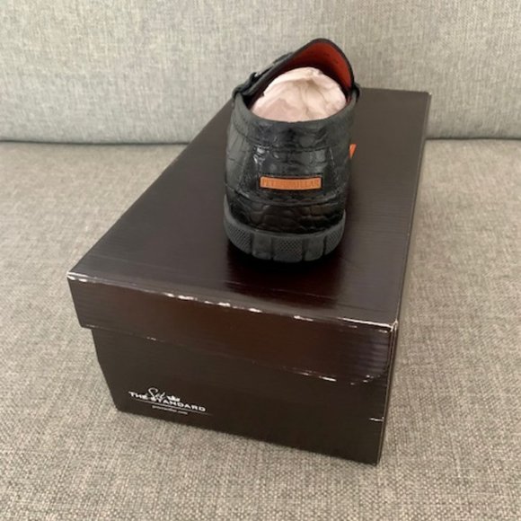 Peter Millar Croc Bit Loafer Crown Sz. 8 Black